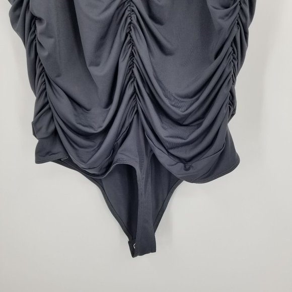 Express Tops Express Body Contour Grey Womens Bodysuit Size Xl